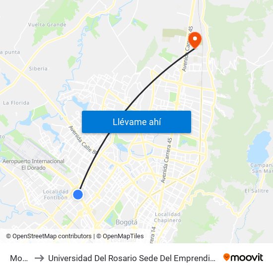 Modelia to Universidad Del Rosario Sede Del Emprendimiento Y La Innovación map