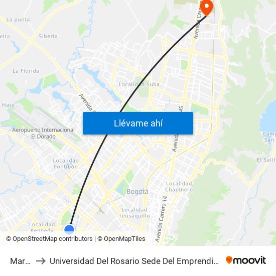 Marsella to Universidad Del Rosario Sede Del Emprendimiento Y La Innovación map