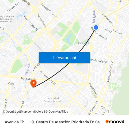 Avenida Chile to Centro De Atención Prioritaria En Salud map
