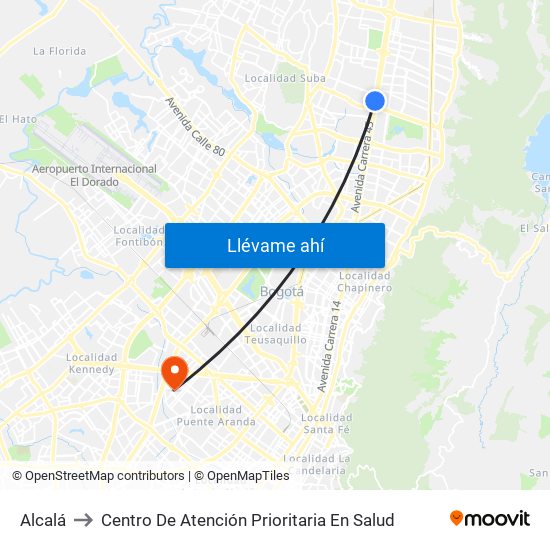 Alcalá to Centro De Atención Prioritaria En Salud map