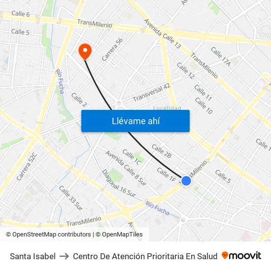 Santa Isabel to Centro De Atención Prioritaria En Salud map