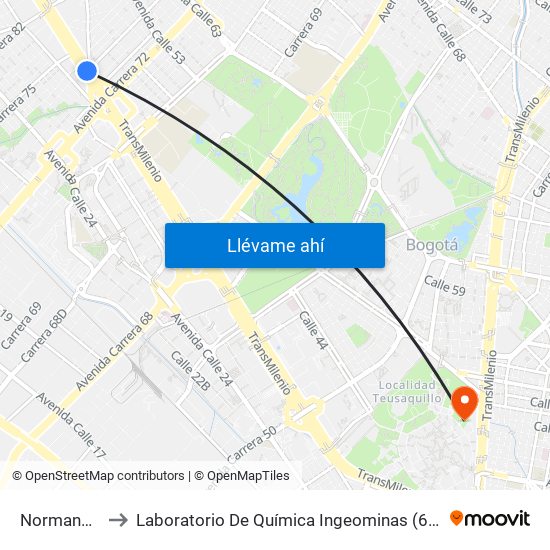 Normandía to Laboratorio De Química Ingeominas (615) map