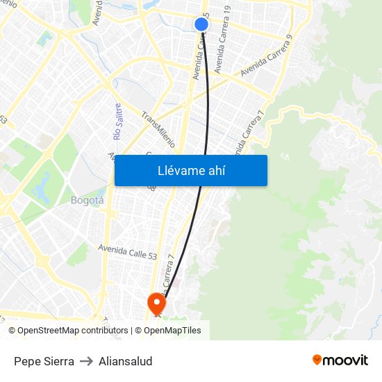 Pepe Sierra to Aliansalud map