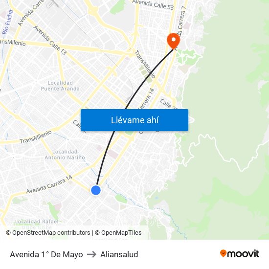 Avenida 1° De Mayo to Aliansalud map