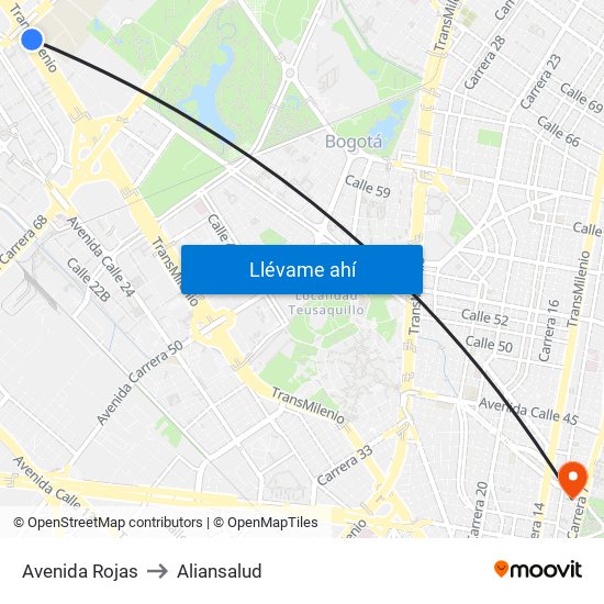 Avenida Rojas to Aliansalud map