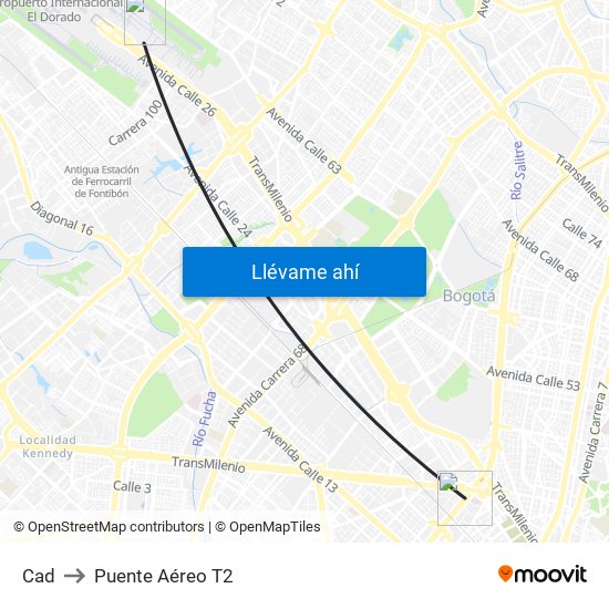 Cad to Puente Aéreo T2 map