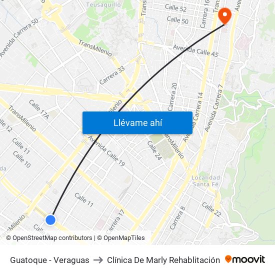 Guatoque - Veraguas to Clínica De Marly Rehablitación map