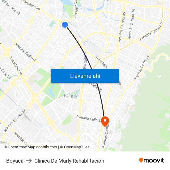 Boyacá to Clínica De Marly Rehablitación map