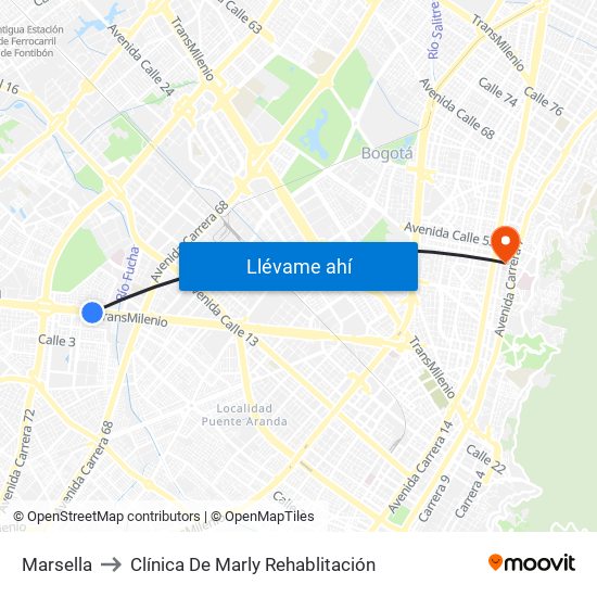 Marsella to Clínica De Marly Rehablitación map