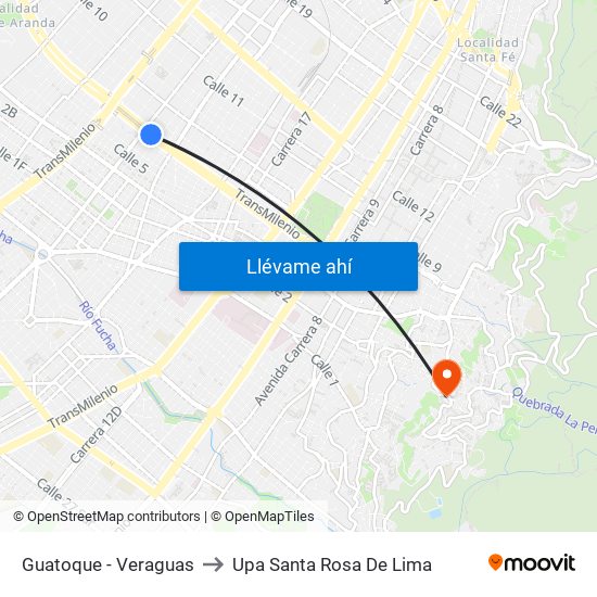Guatoque - Veraguas to Upa Santa Rosa De Lima map