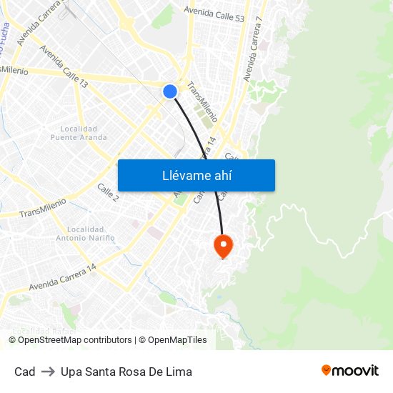 Cad to Upa Santa Rosa De Lima map