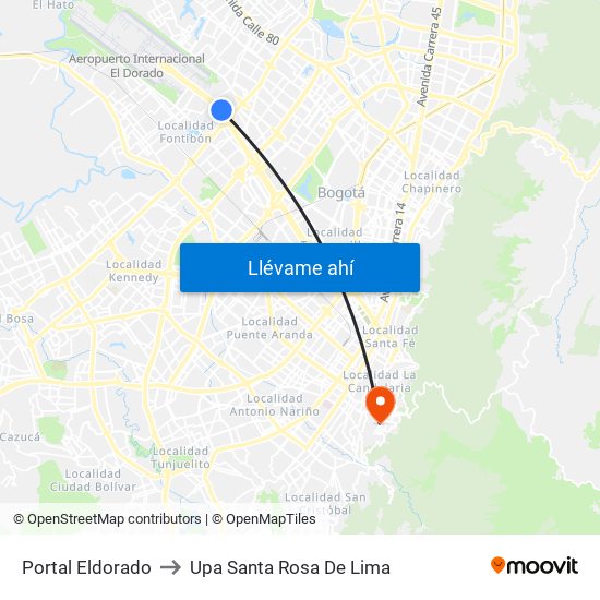 Portal Eldorado to Upa Santa Rosa De Lima map