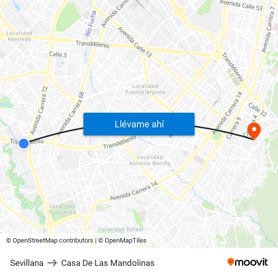 Sevillana to Casa De Las Mandolinas map