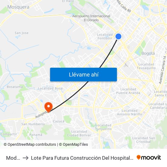 Modelia to Lote Para Futura Construcción Del Hospital Mario Yanguas map