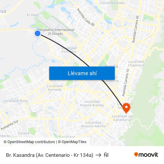 Br. Kasandra (Av. Centenario - Kr 134a) to Ñl map