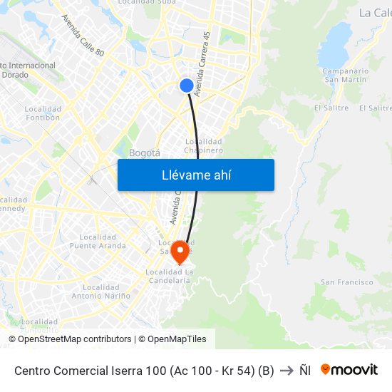 Centro Comercial Iserra 100 (Ac 100 - Kr 54) (B) to Ñl map