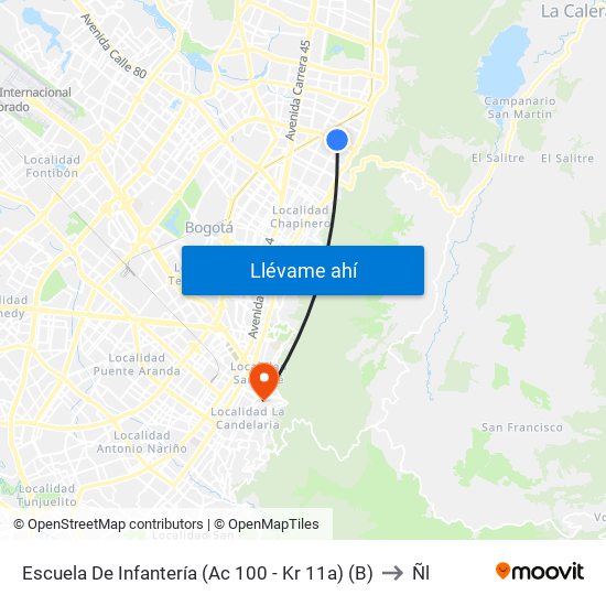 Escuela De Infantería (Ac 100 - Kr 11a) (B) to Ñl map