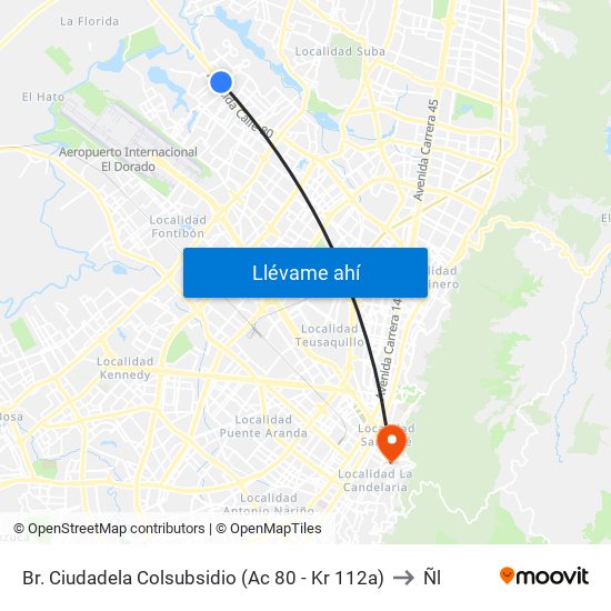 Br. Ciudadela Colsubsidio (Ac 80 - Kr 112a) to Ñl map
