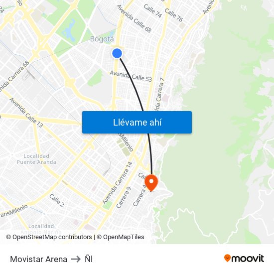 Movistar Arena to Ñl map