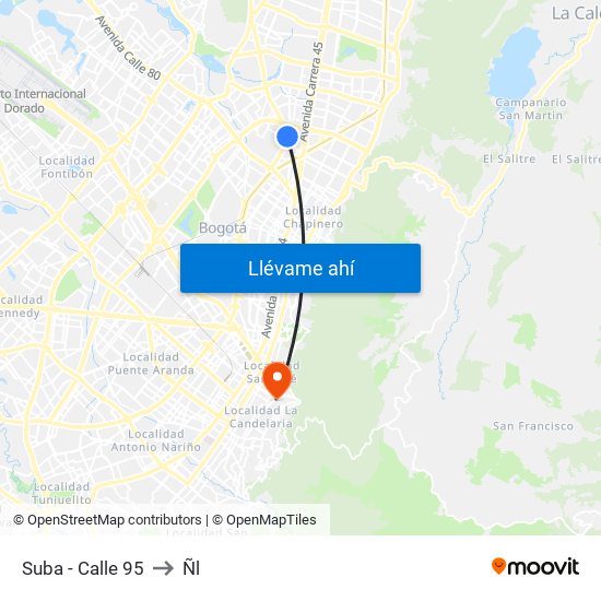 Suba - Calle 95 to Ñl map