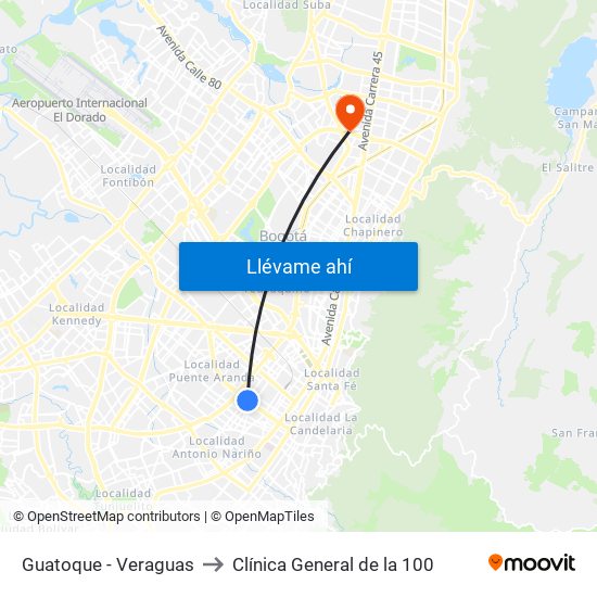Guatoque - Veraguas to Clínica General de la 100 map
