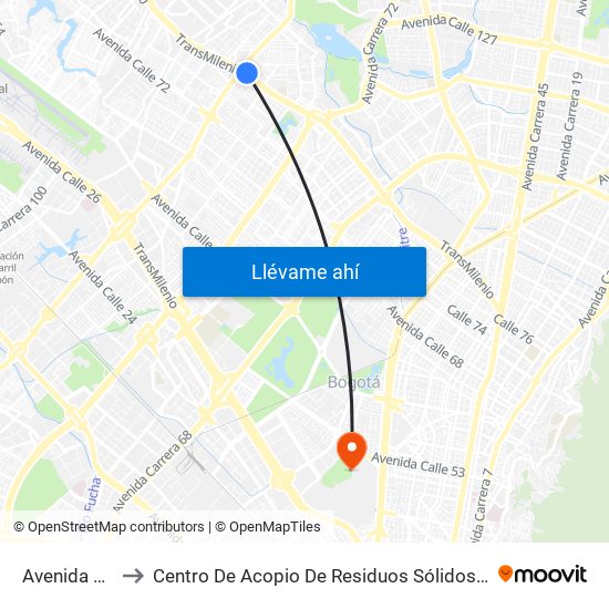 Avenida Cali to Centro De Acopio De Residuos Sólidos (437) map