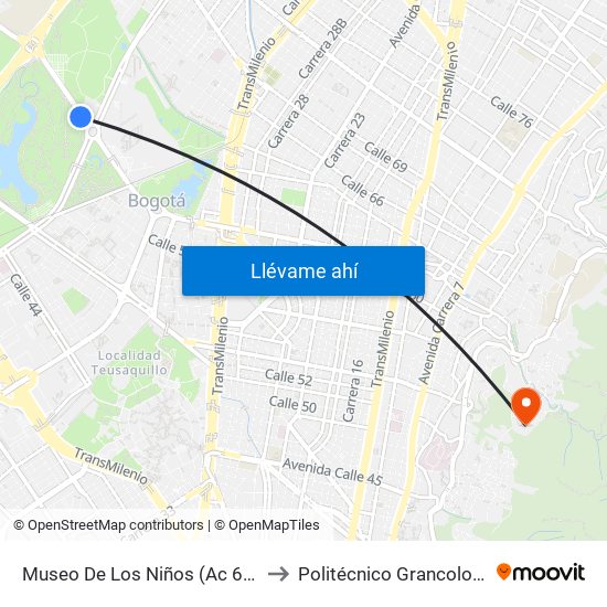 Museo De Los Niños (Ac 63 - Kr 65) to Politécnico Grancolombiano map