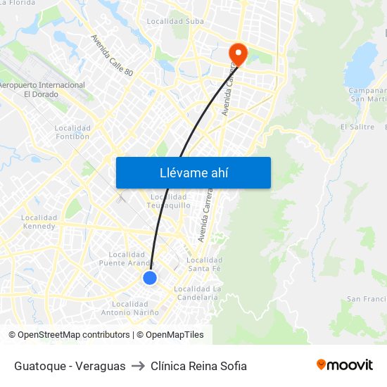 Guatoque - Veraguas to Clínica Reina Sofia map