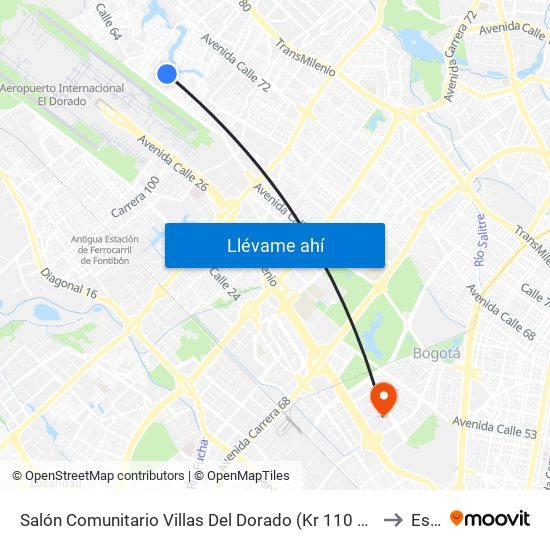 Salón Comunitario Villas Del Dorado (Kr 110 Bis - Cl 65b) to Esap map