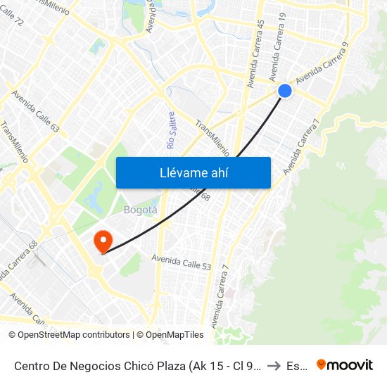 Centro De Negocios Chicó Plaza (Ak 15 - Cl 98) (A) to Esap map