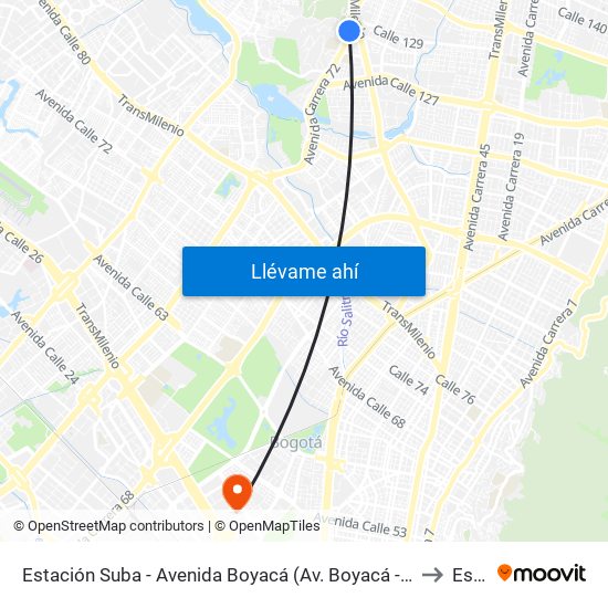 Estación Suba - Avenida Boyacá (Av. Boyacá - Cl 128b) to Esap map