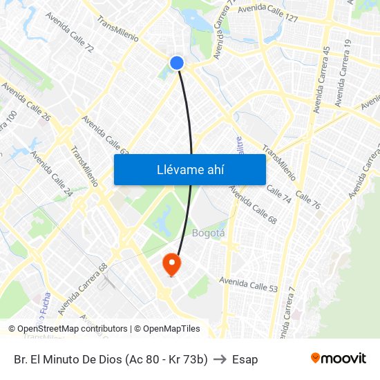 Br. El Minuto De Dios (Ac 80 - Kr 73b) to Esap map