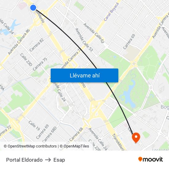 Portal Eldorado to Esap map