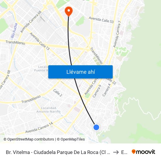 Br. Vitelma - Ciudadela Parque De La Roca (Cl 3 Sur - Kr 4a Este) to Esap map