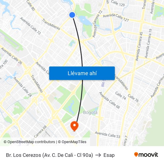 Br. Los Cerezos (Av. C. De Cali - Cl 90a) to Esap map