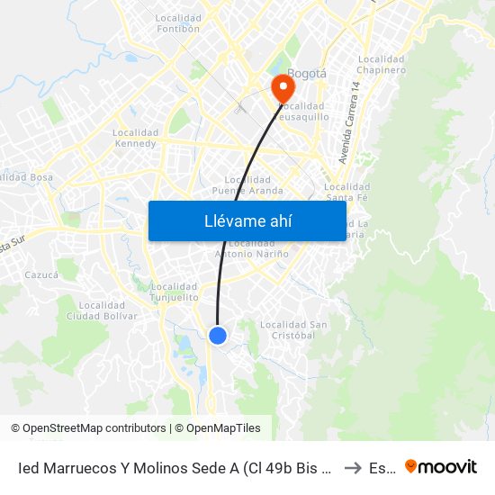 Ied Marruecos Y Molinos Sede A (Cl 49b Bis Sur - Kr 5y) to Esap map