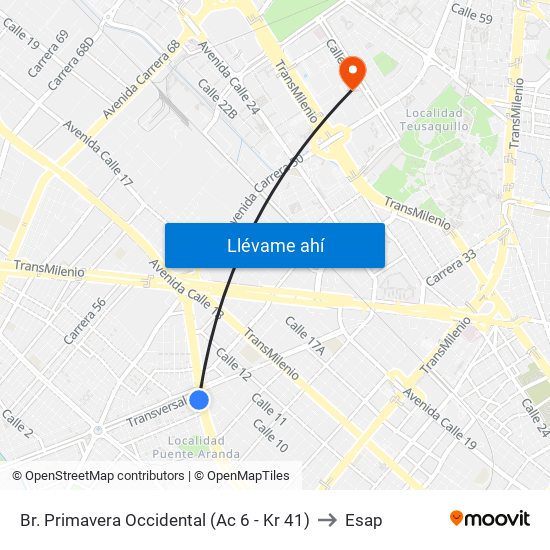 Br. Primavera Occidental (Ac 6 - Kr 41) to Esap map