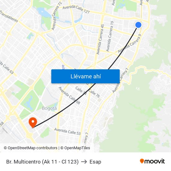 Br. Multicentro (Ak 11 - Cl 123) to Esap map