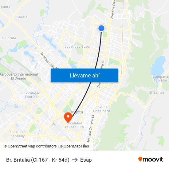 Br. Britalia (Cl 167 - Kr 54d) to Esap map