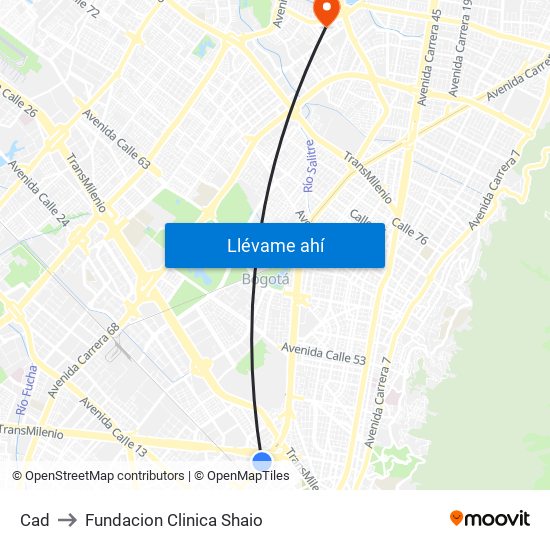 Cad to Fundacion Clinica Shaio map