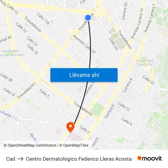 Cad to Centro Dermatológico Federico Lleras Acosta map