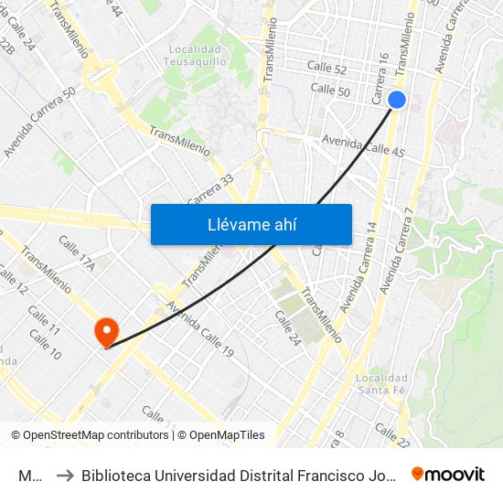 Marly to Biblioteca Universidad Distrital Francisco José De Caldas map