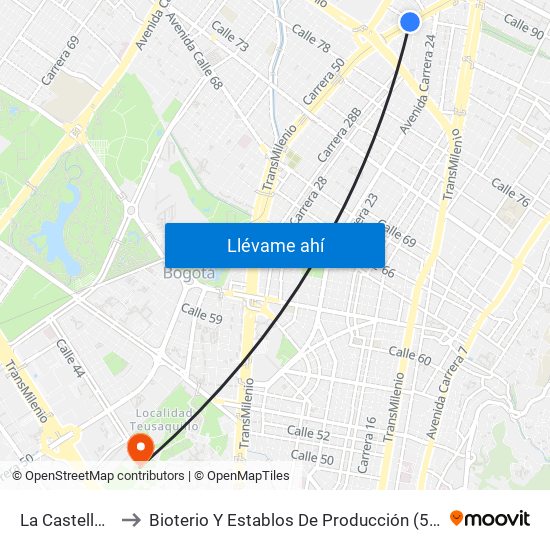 La Castellana to Bioterio Y Establos De Producción (561c) map