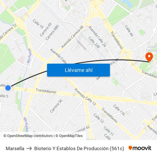 Marsella to Bioterio Y Establos De Producción (561c) map