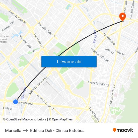 Marsella to Edificio Dalí - Clínica Estetica map