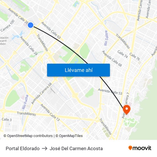 Portal Eldorado to José Del Carmen Acosta map