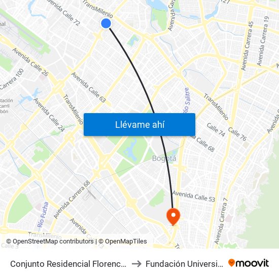 Conjunto Residencial Florencia (Av. C. De Cali - Cl 75a) to Fundación Universitaria Empresarial map