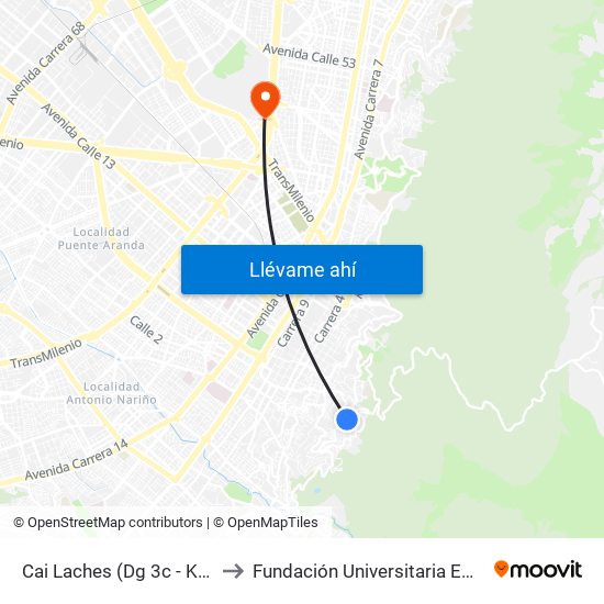 Cai Laches (Dg 3c - Kr 8 Este) to Fundación Universitaria Empresarial map