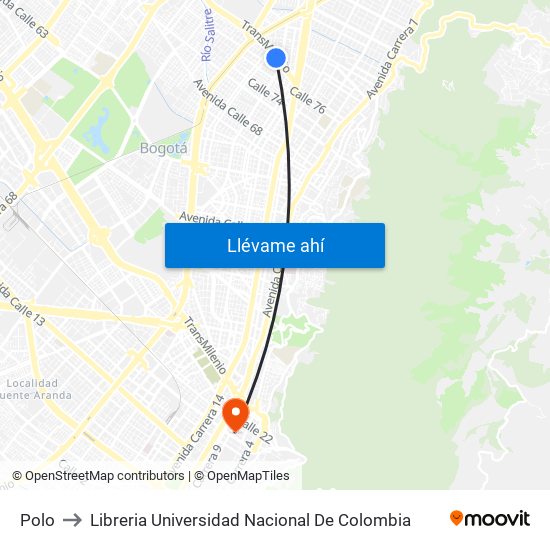 Polo to Libreria Universidad Nacional De Colombia map