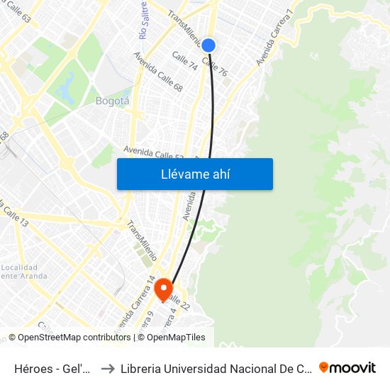 Héroes - Gel'Hada to Libreria Universidad Nacional De Colombia map